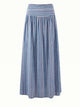 Striped Linen Maxi Dress With Pearl Straps