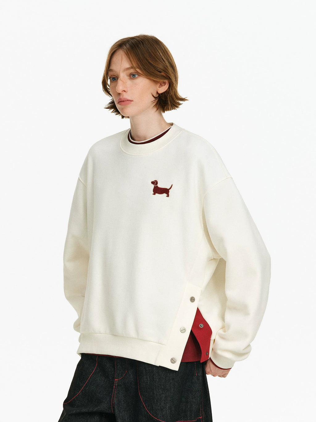 Embroidered Dachshund Crewneck Sweatshirt