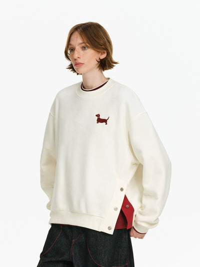 Embroidered Dachshund Crewneck Sweatshirt