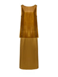 Sunset Gold Velvet Two-Piece Maxi Dress
