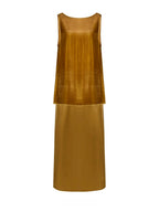 Sunset Gold Velvet Two-Piece Maxi Dress