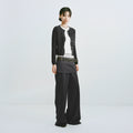 Cropped Wool Button-Down Cardigan
