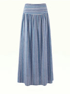 Striped Halter Top With Wooden Bead Detail