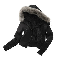 Faux Fur Trimmed Hooded Jacket