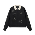Embroidered Puppy Motif Harrington Jacket