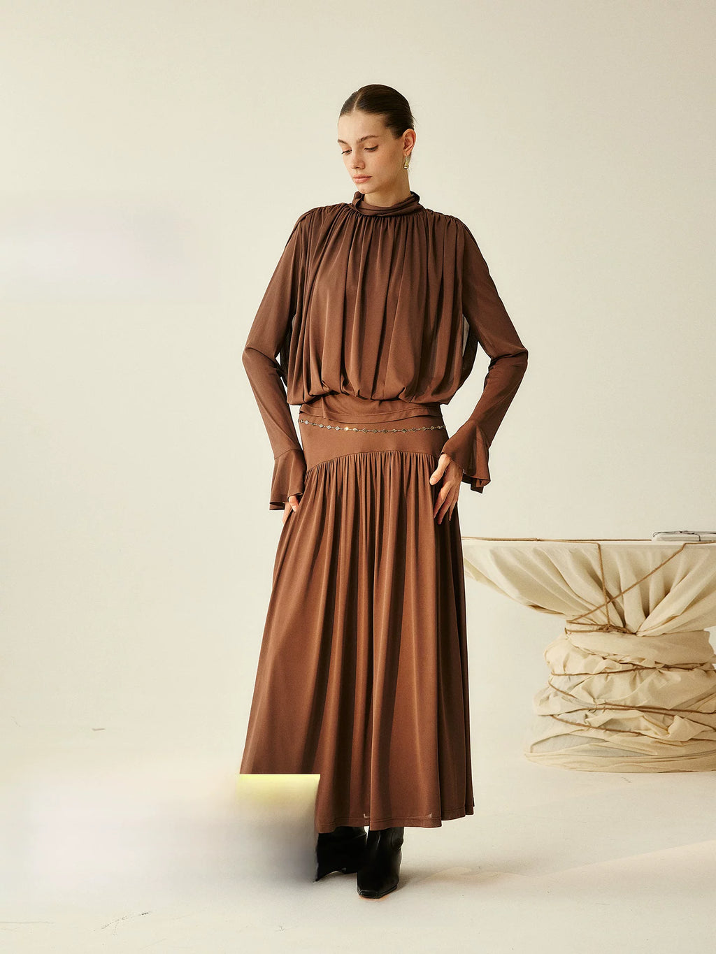 Pleated Venus Maxi Dress