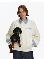Convertible Plaid Collar Harrington Jacket
