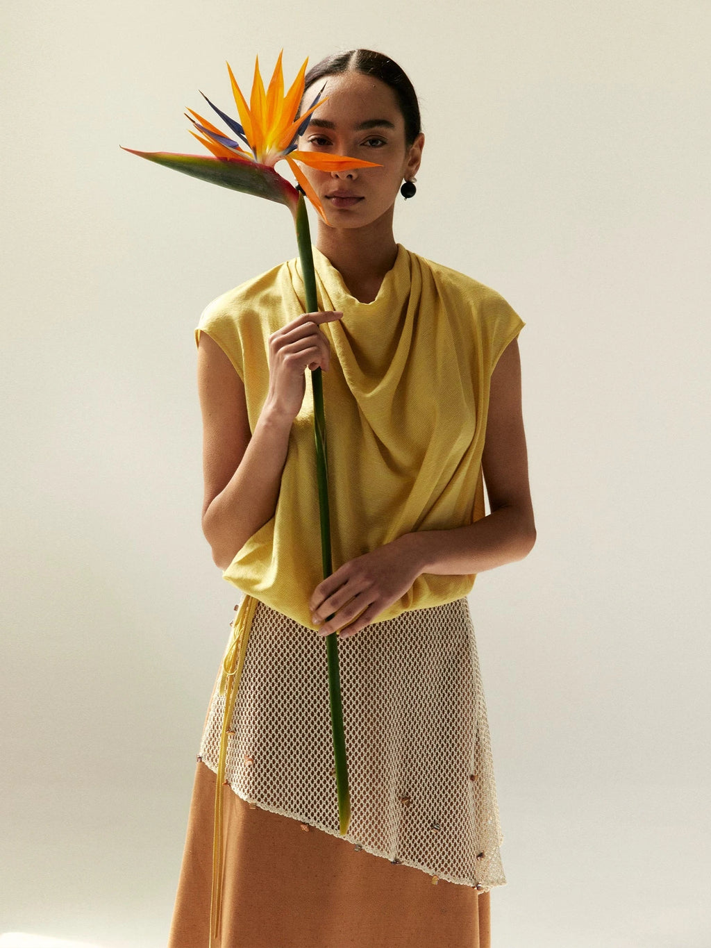 Draped Boat Neck Jersey Top