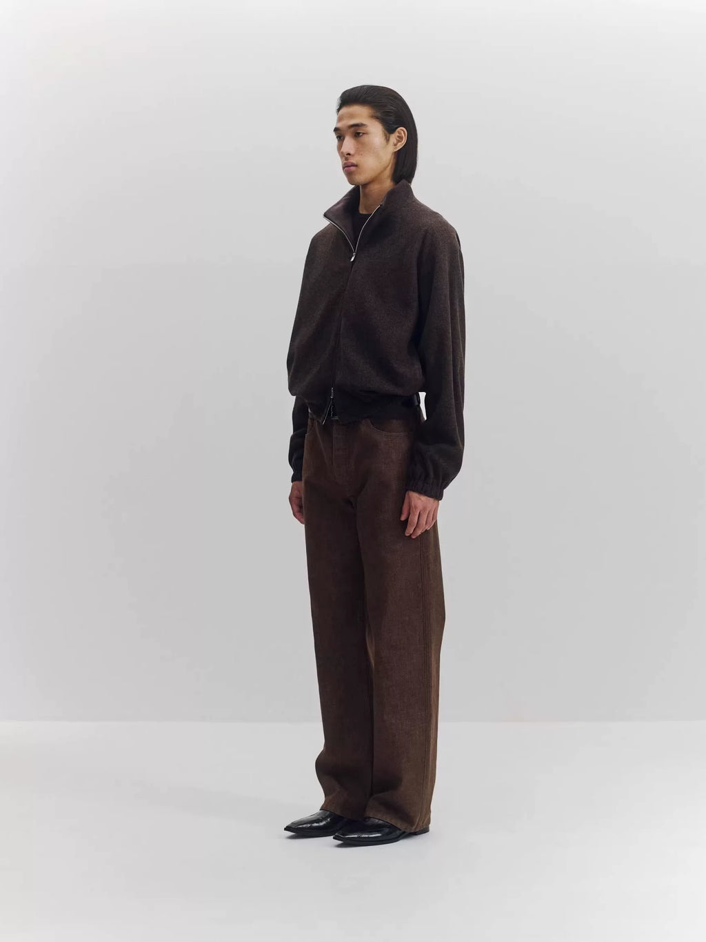 Wool Blend Zip-Up Jacket