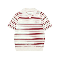 Striped Knit Polo Shirt
