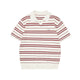 Striped Knit Polo Shirt