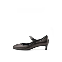 Metallic Lambskin Mary Jane Kitten Heels