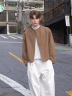 Minimalist Stand Collar Zip Jacket