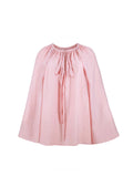 Smoky Pink Pleated Tie-Neck Blouse