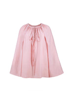 Smoky Pink Pleated Tie-Neck Blouse