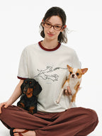 Line Art Graphic Crew Neck T-Shirt