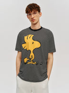 Peanuts Graphic Striped Cotton T-Shirt