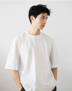 Mercerized Cotton Oversized Crew Neck T-Shirt