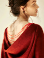 Deep Red Wool Blend Flared Knit Top