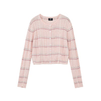 Mohair Wool Striped Knit Cardigan