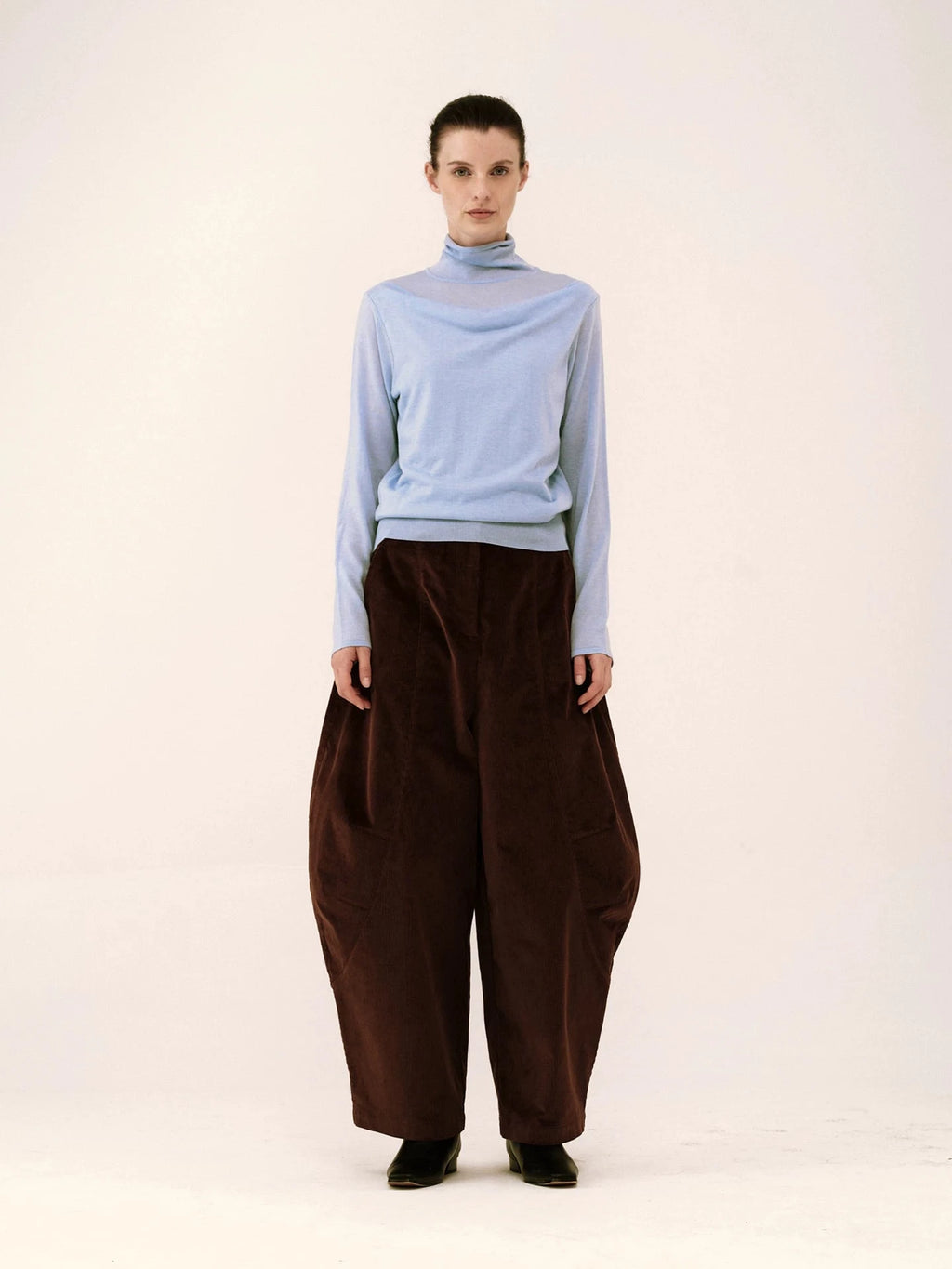 Corduroy Curved Balloon Trousers