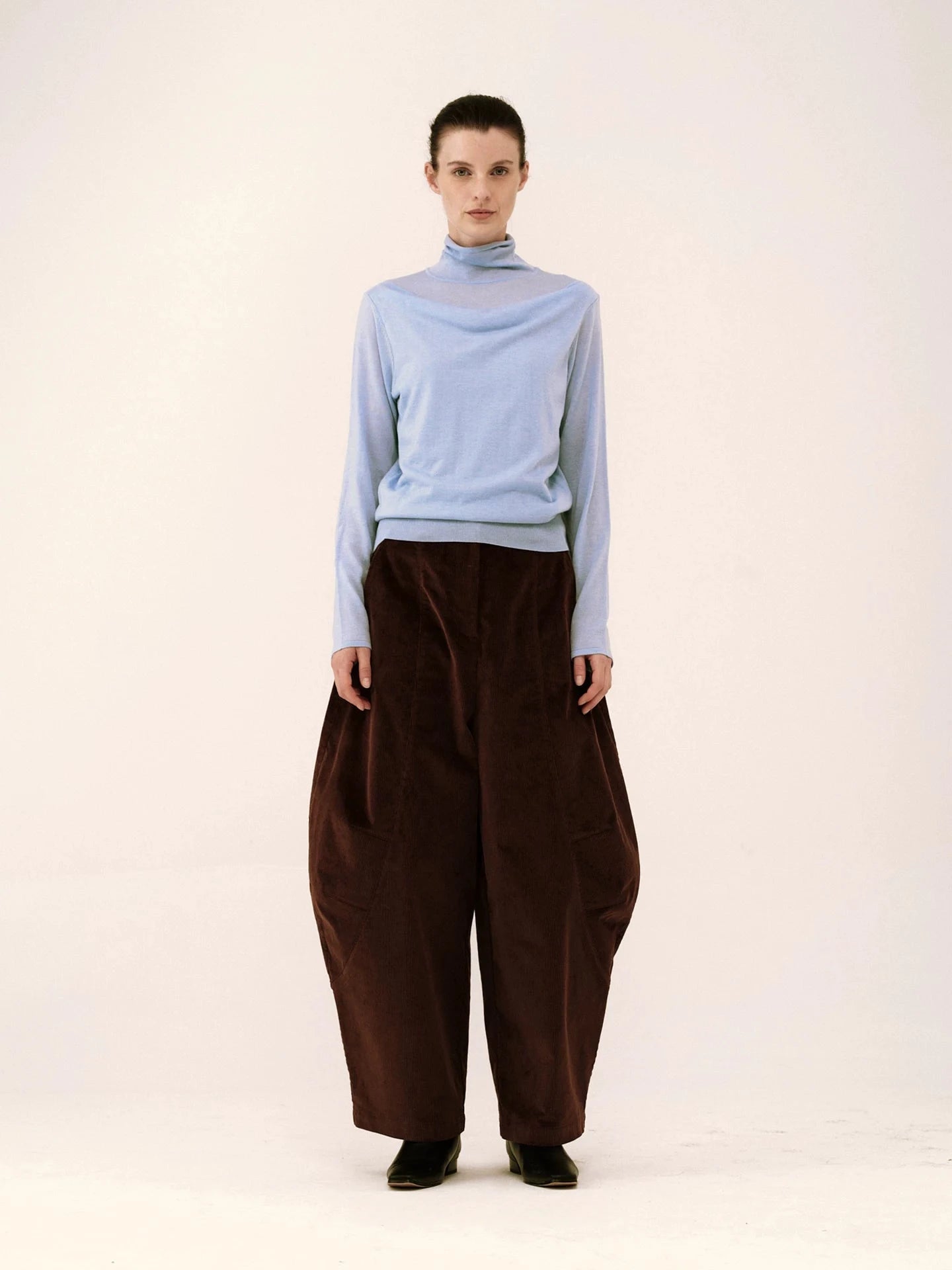 Corduroy Curved Balloon Trousers
