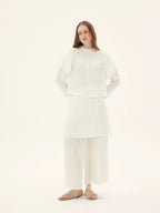 Acetate Flutter Sleeve Top And Trouser Set