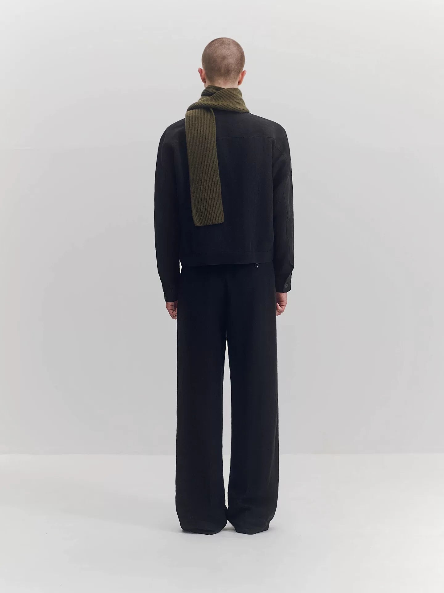 Linen Cropped Work Jacket