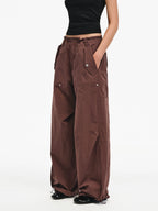 Sand-Washed Cotton Utility Cargo Pants