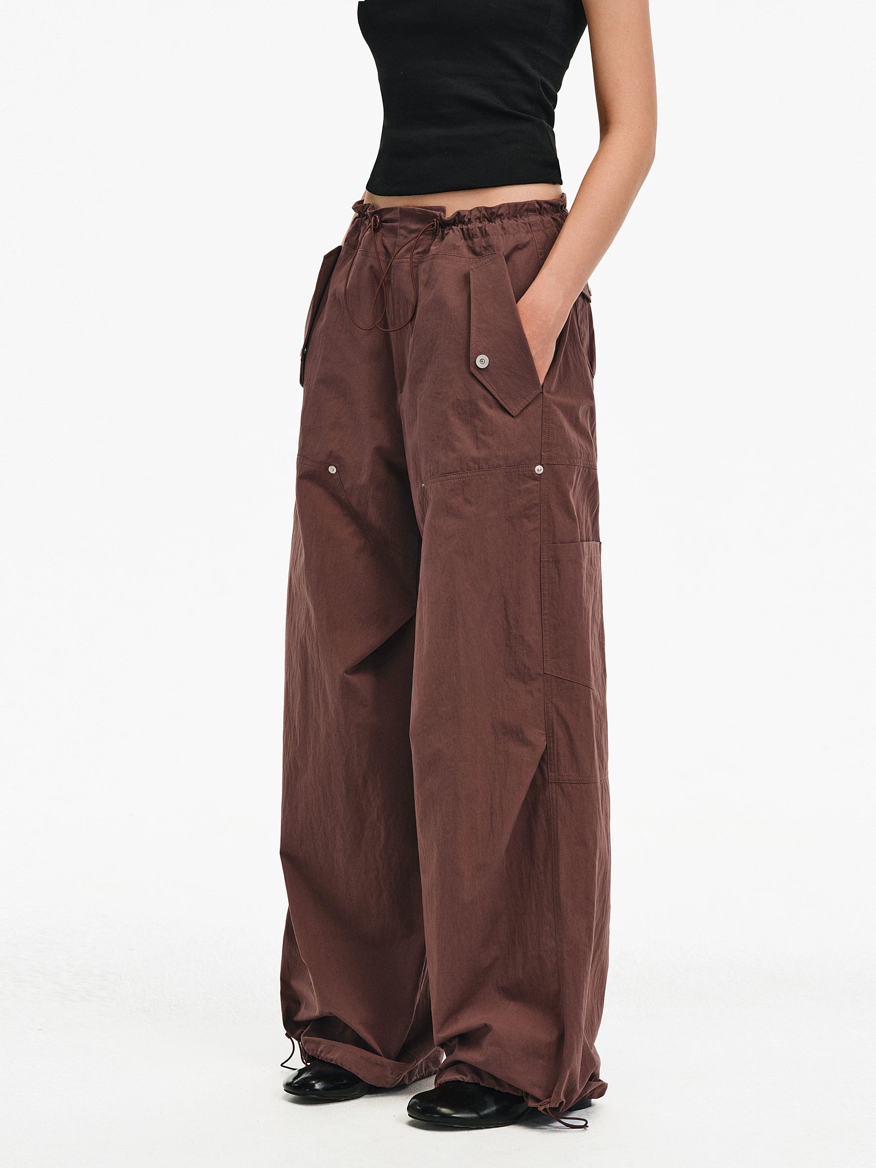 Sand-Washed Cotton Utility Cargo Pants
