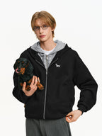 Detachable Layered Zip-Up Hoodie