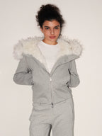 Faux Fur Trimmed Hooded Jacket