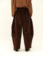 Corduroy Curved Balloon Trousers