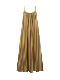 Striped Hand-Woven Ribbon Maxi Dress