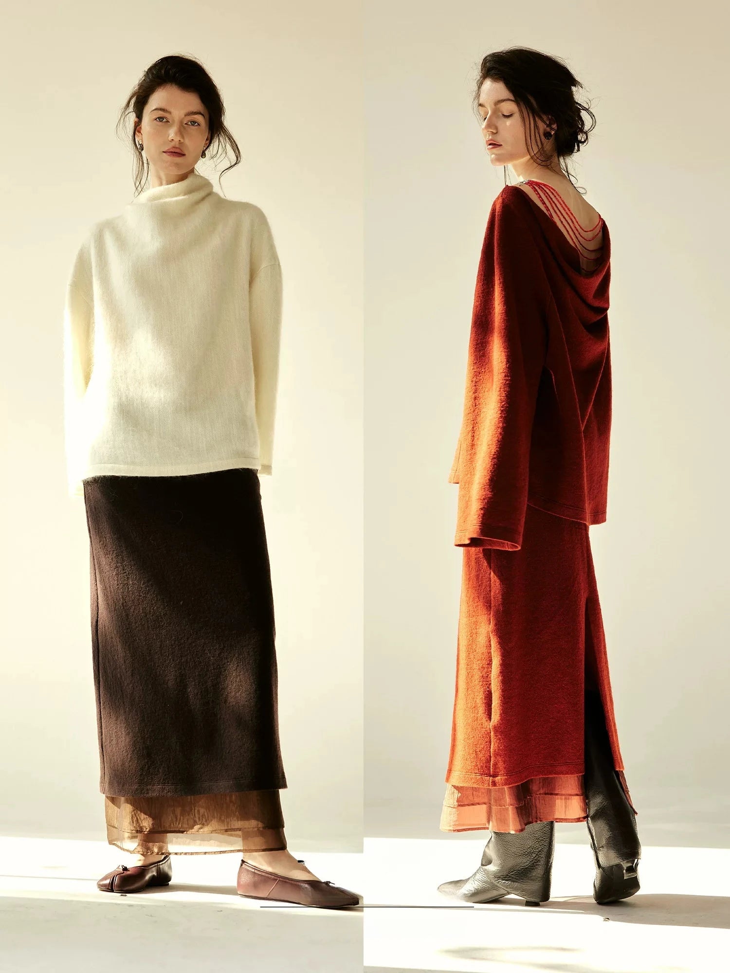 High-Waisted Straight Midi Skirt
