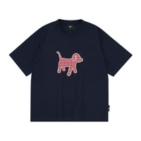 Gingham Puppy Patch Cotton T-Shirt