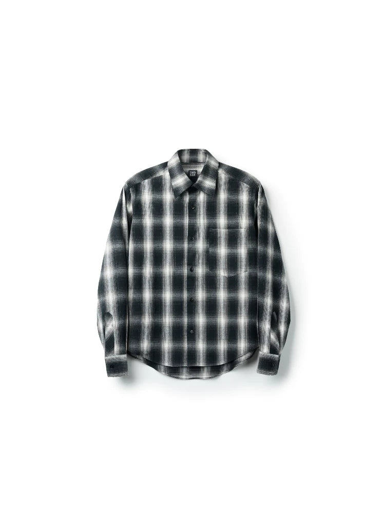 Charcoal Wool Blend Button-Down Shirt