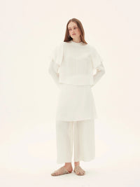 Acetate Flutter Sleeve Top And Trouser Set