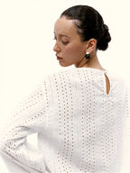 White Water-Soluble Lace Blouse