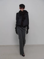 Textured Tassel Fringe Wool Scarf