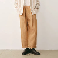 Linen Pleated Cropped Trousers