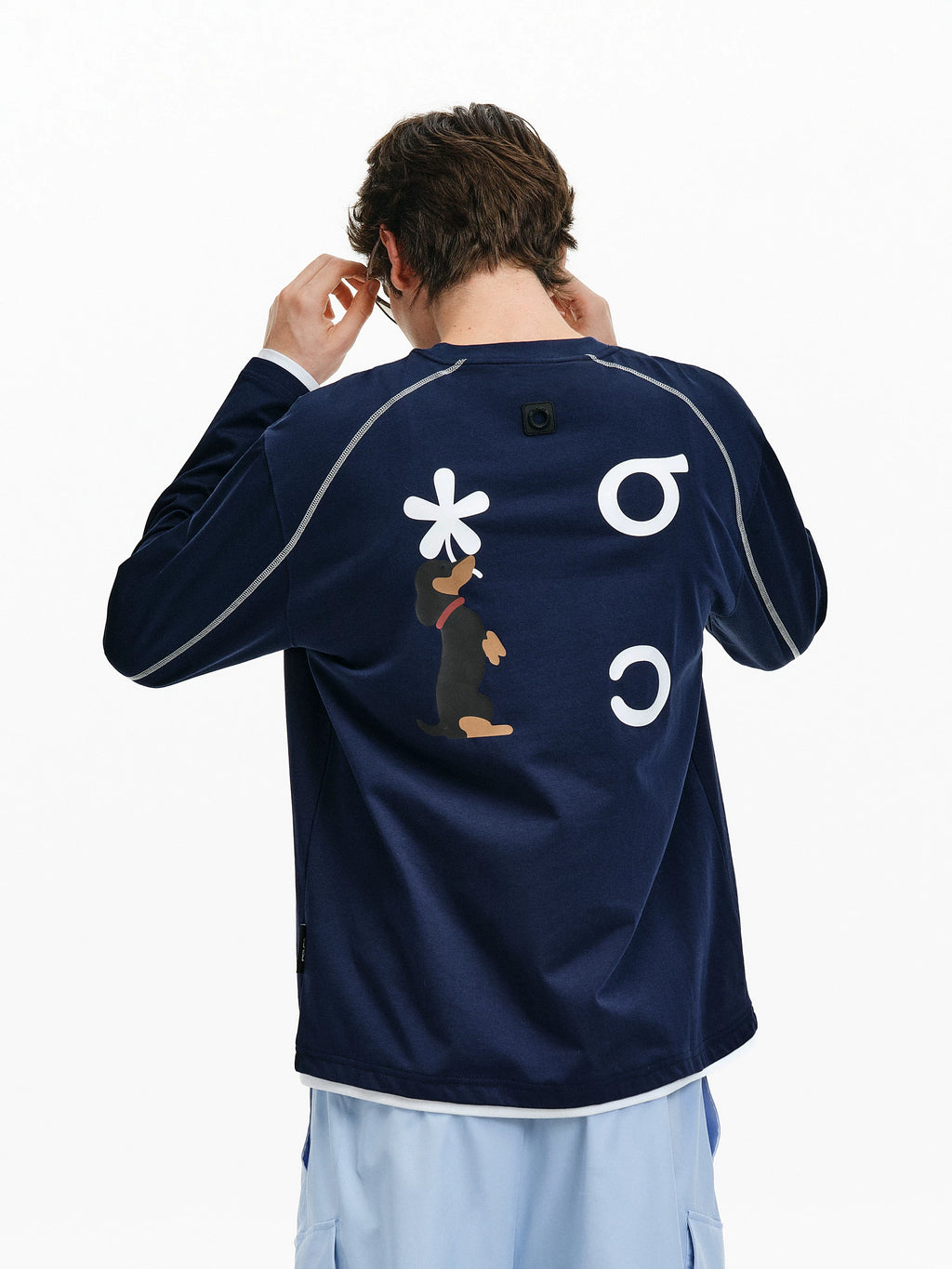Graphic Print Long-Sleeve Crewneck