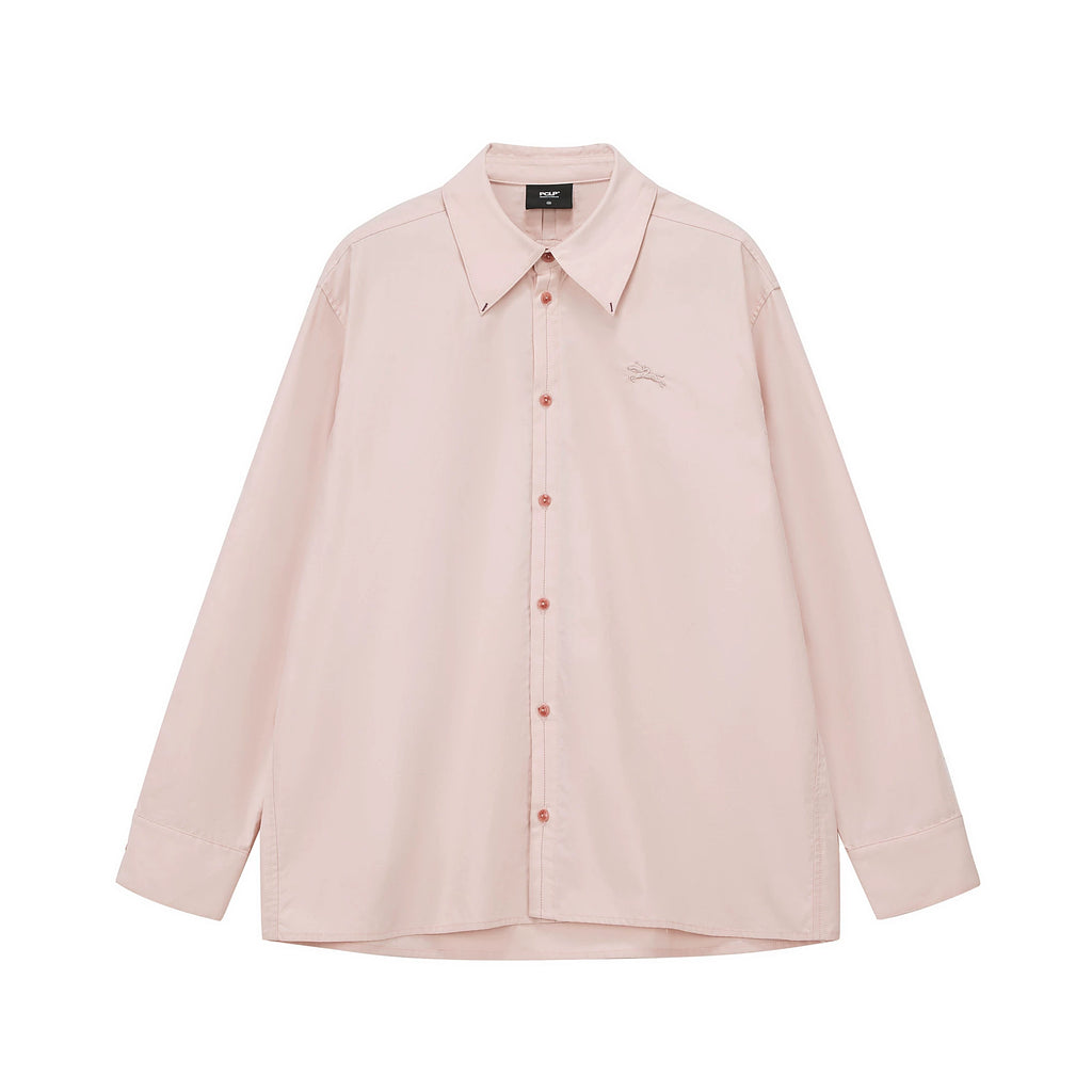 Lyocell Cotton Embroidered Button-Down Shirt