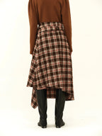 Australian Wool Plaid Wrap Skirt