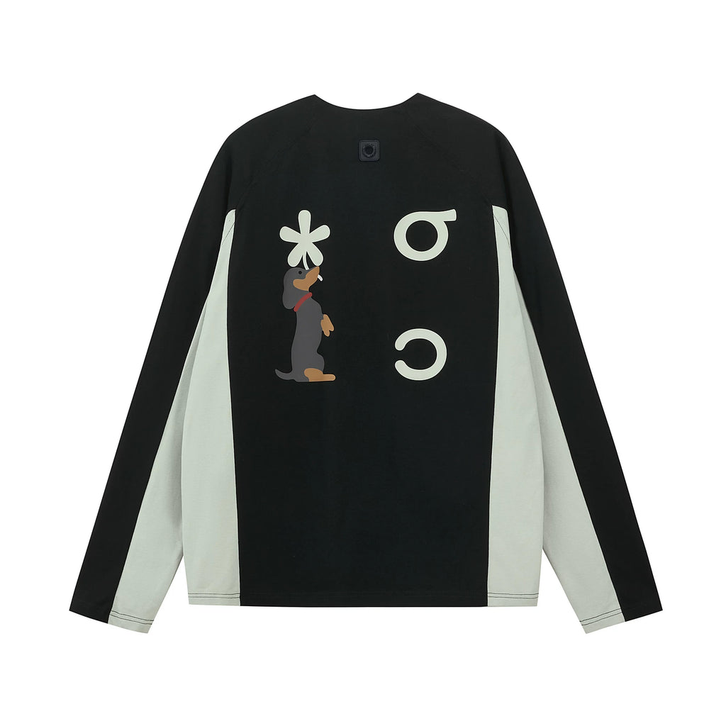 Color-Block Graphic Long-Sleeve Top