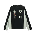 Color-Block Graphic Long-Sleeve Top