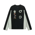Color-Block Graphic Long-Sleeve Top