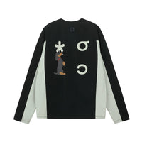 Color-Block Graphic Long-Sleeve Top