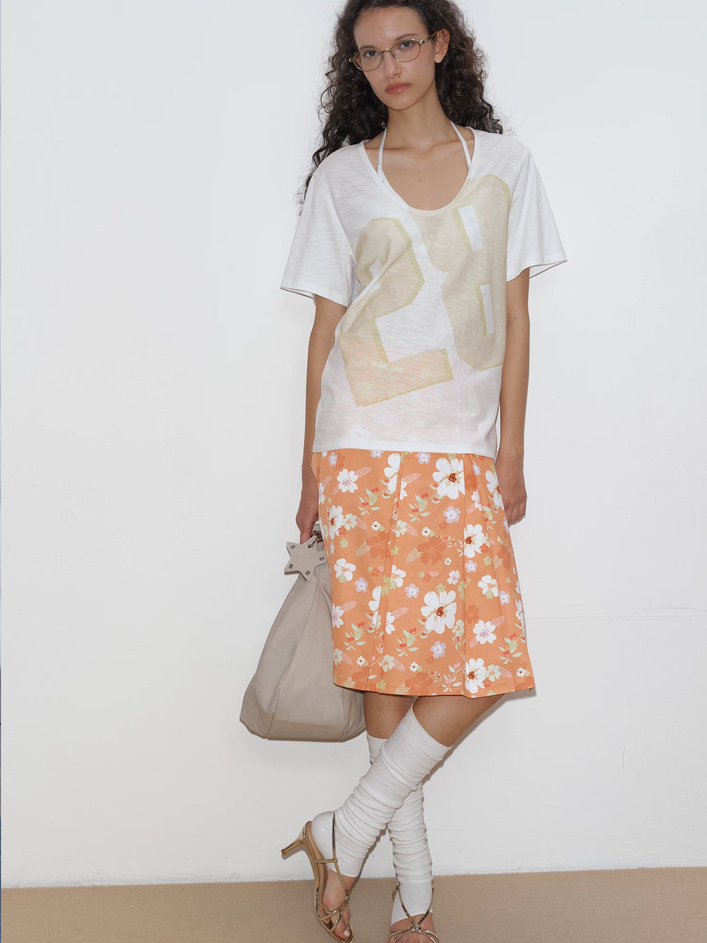 Graphic Print U-Neck T-Shirt