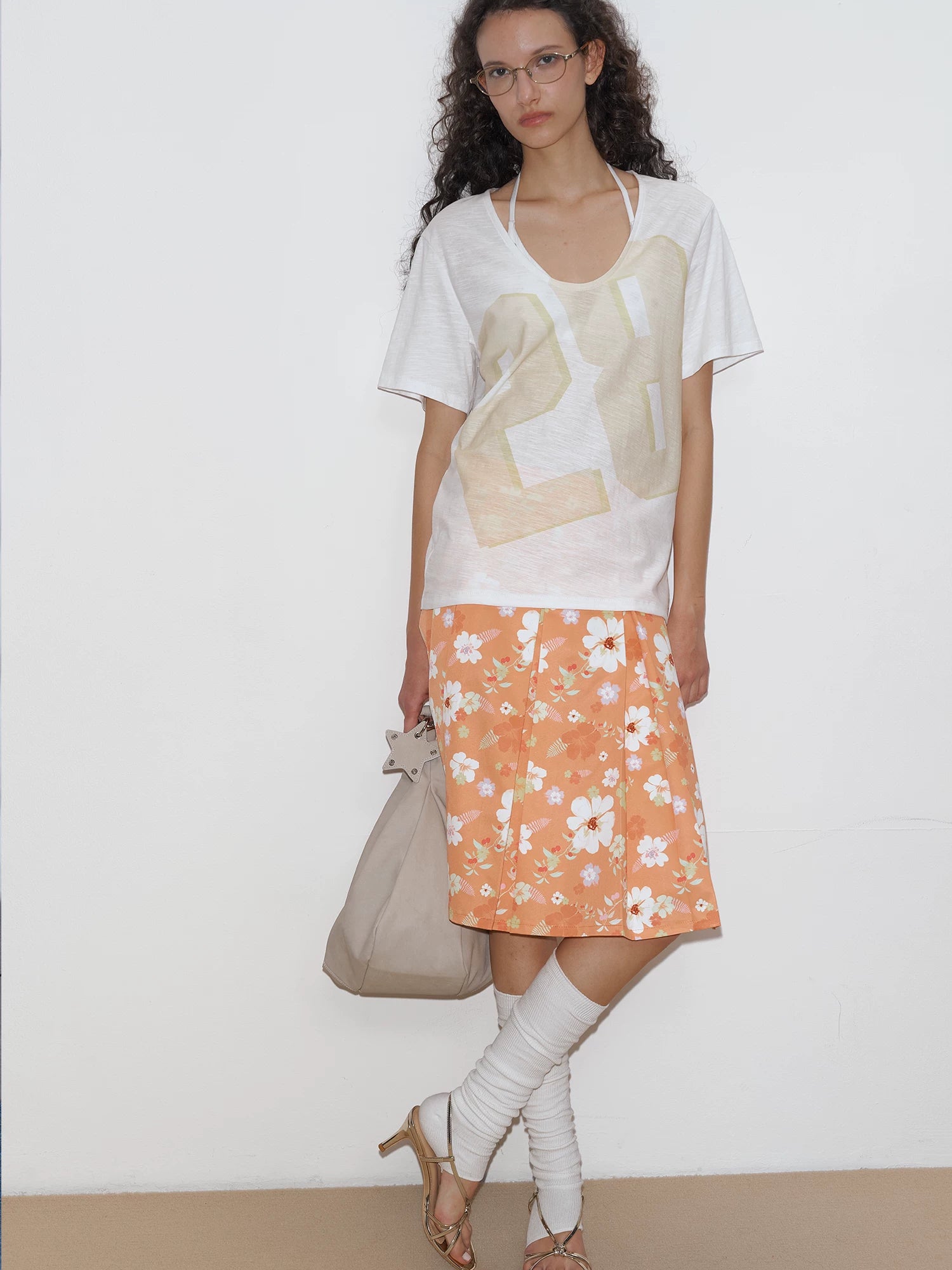 Graphic Print U-Neck T-Shirt